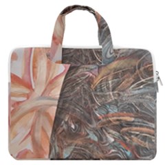 Painted Petals Macbook Pro Double Pocket Laptop Bag by kaleidomarblingart