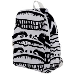 Creepy Monster Black And White Close Up Drawing Top Flap Backpack by dflcprintsclothing