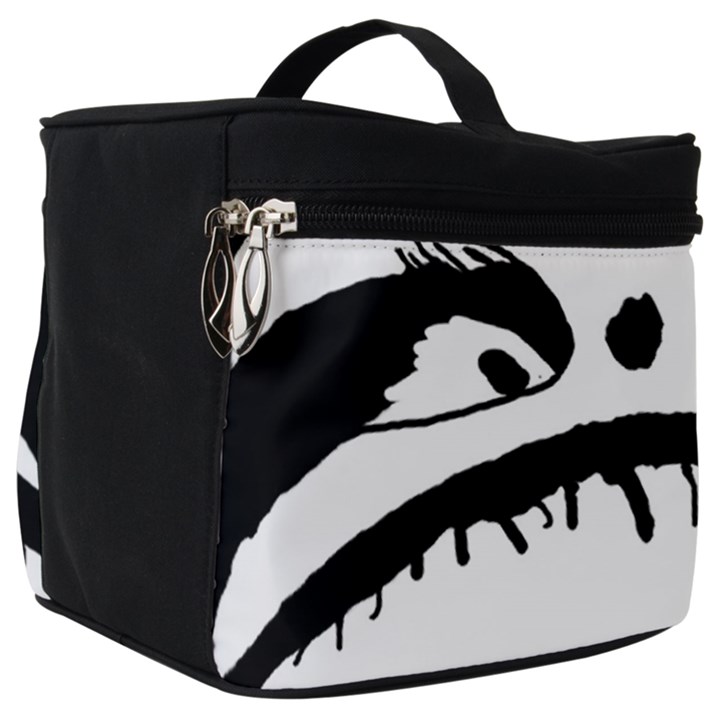 Creepy Monster Black And White Close Up Drawing Make Up Travel Bag (Big)