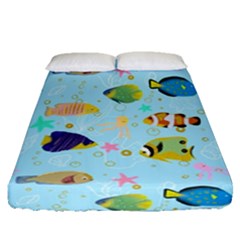 Underwater World Fitted Sheet (queen Size) by SychEva