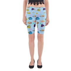 Underwater World Yoga Cropped Leggings by SychEva