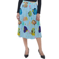 Underwater World Classic Velour Midi Skirt  by SychEva