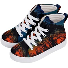 Sunset Colorful Nature Scene Kids  Hi-top Skate Sneakers by dflcprintsclothing