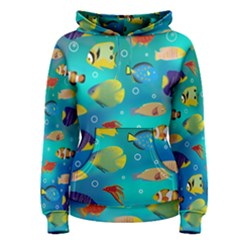 Cheerful And Bright Fish Swim In The Water Women s Pullover Hoodie by SychEva