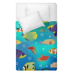 Cheerful And Bright Fish Swim In The Water Duvet Cover Double Side (single Size) by SychEva