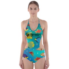 Cheerful And Bright Fish Swim In The Water Cut-out One Piece Swimsuit by SychEva