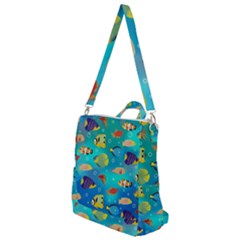 Cheerful And Bright Fish Swim In The Water Crossbody Backpack