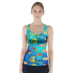 Cheerful And Bright Fish Swim In The Water Racer Back Sports Top by SychEva