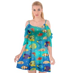 Cheerful And Bright Fish Swim In The Water Cutout Spaghetti Strap Chiffon Dress by SychEva