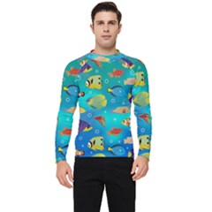 Cheerful And Bright Fish Swim In The Water Men s Long Sleeve Rash Guard by SychEva