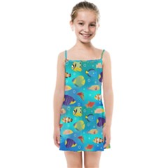 Cheerful And Bright Fish Swim In The Water Kids  Summer Sun Dress by SychEva