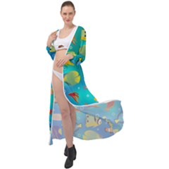 Cheerful And Bright Fish Swim In The Water Maxi Chiffon Beach Wrap by SychEva