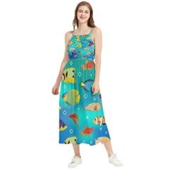 Cheerful And Bright Fish Swim In The Water Boho Sleeveless Summer Dress by SychEva