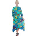 Cheerful And Bright Fish Swim In The Water Quarter Sleeve Wrap Front Maxi Dress View2