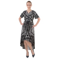 Boho Biohazard Front Wrap High Low Dress by MRNStudios