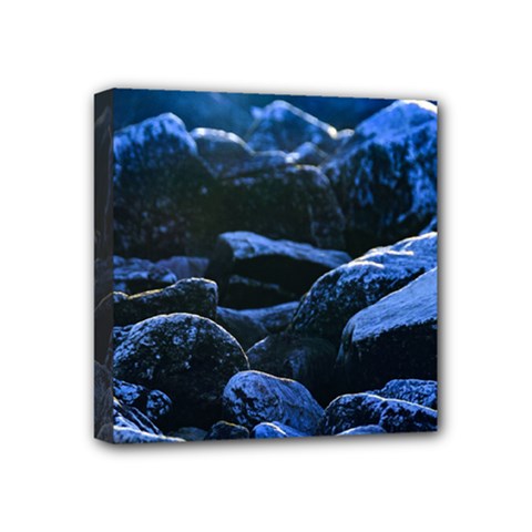 Big Rocks Illuminated By Sunlight Print Mini Canvas 4  X 4  (stretched) by dflcprintsclothing