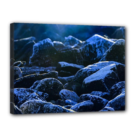 Big Rocks Illuminated By Sunlight Print Canvas 16  X 12  (stretched)