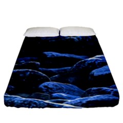 Big Rocks Illuminated By Sunlight Print Fitted Sheet (queen Size) by dflcprintsclothing