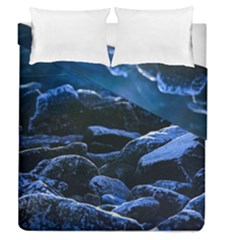 Big Rocks Illuminated By Sunlight Print Duvet Cover Double Side (queen Size) by dflcprintsclothing