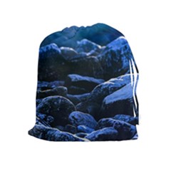 Big Rocks Illuminated By Sunlight Print Drawstring Pouch (xl) by dflcprintsclothing