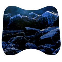 Big Rocks Illuminated By Sunlight Print Velour Head Support Cushion by dflcprintsclothing