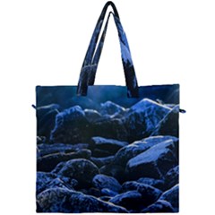 Big Rocks Illuminated By Sunlight Print Canvas Travel Bag by dflcprintsclothing