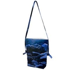 Big Rocks Illuminated By Sunlight Print Folding Shoulder Bag by dflcprintsclothing