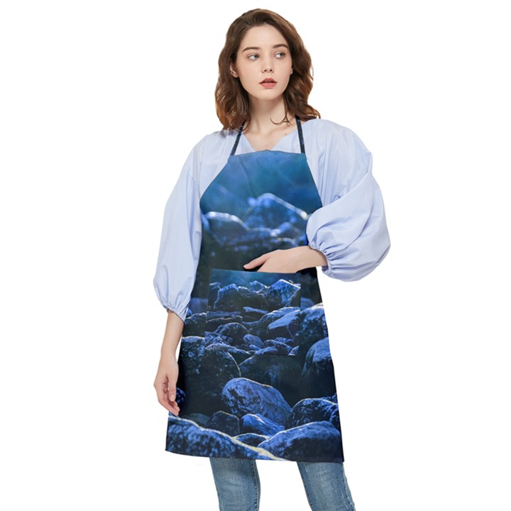 Big Rocks Illuminated By Sunlight Print Pocket Apron