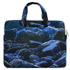 Big Rocks Illuminated By Sunlight Print Macbook Pro Double Pocket Laptop Bag (large) by dflcprintsclothing