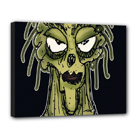 Ugly Monster Portrait Drawing Canvas 14  X 11  (stretched)