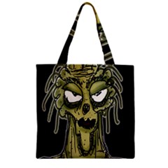 Ugly Monster Portrait Drawing Zipper Grocery Tote Bag by dflcprintsclothing