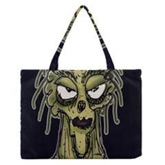 Ugly Monster Portrait Drawing Zipper Medium Tote Bag by dflcprintsclothing