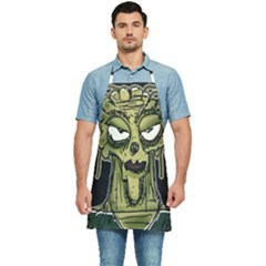 Ugly Monster Portrait Drawing Kitchen Apron by dflcprintsclothing