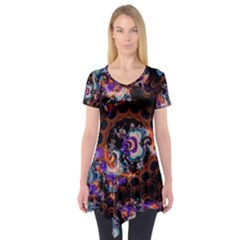 Viral Mandala Short Sleeve Tunic  by MRNStudios