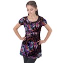 Viral Mandala Puff Sleeve Tunic Top View1