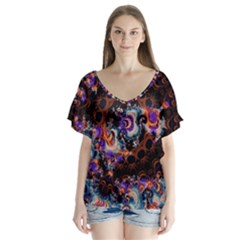 Viral Mandala V-neck Flutter Sleeve Top by MRNStudios