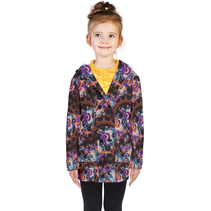 Viral Mandala Kids  Double Breasted Button Coat