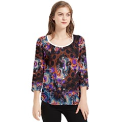 Viral Mandala Chiffon Quarter Sleeve Blouse