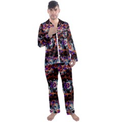 Viral Mandala Men s Long Sleeve Satin Pajamas Set by MRNStudios