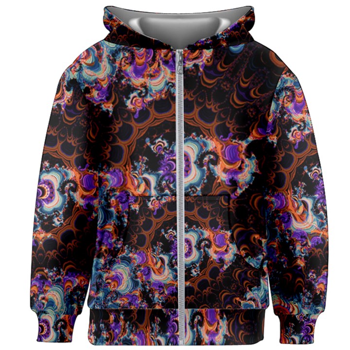 Viral Mandala Kids  Zipper Hoodie Without Drawstring