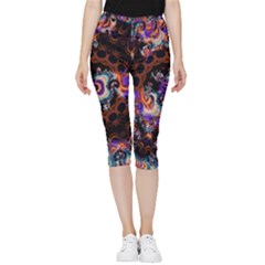 Viral Mandala Inside Out Lightweight Velour Capri Leggings  by MRNStudios