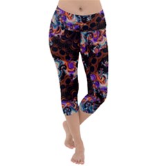 Viral Mandala Lightweight Velour Capri Yoga Leggings by MRNStudios