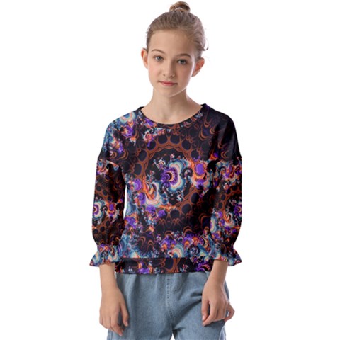 Viral Mandala Kids  Cuff Sleeve Top by MRNStudios