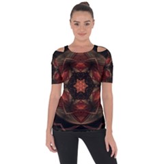 Mrn Medallion Shoulder Cut Out Short Sleeve Top by MRNStudios