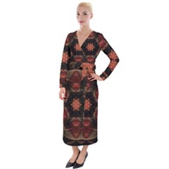 Mrn Medallion Velvet Maxi Wrap Dress by MRNStudios