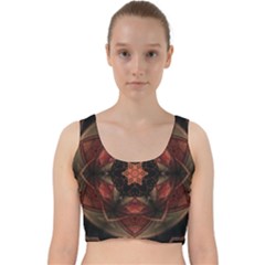 Mrn Medallion Velvet Racer Back Crop Top by MRNStudios