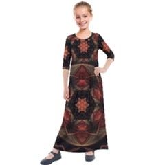 Mrn Medallion Kids  Quarter Sleeve Maxi Dress by MRNStudios