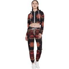 Mrn Medallion Cropped Zip Up Lounge Set by MRNStudios