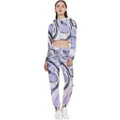 Landslide Baby Blue Cropped Zip Up Lounge Set by MRNStudios