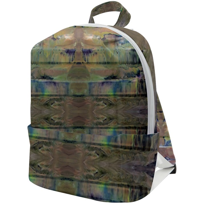 Painted Stripes Repeats Zip Up Backpack